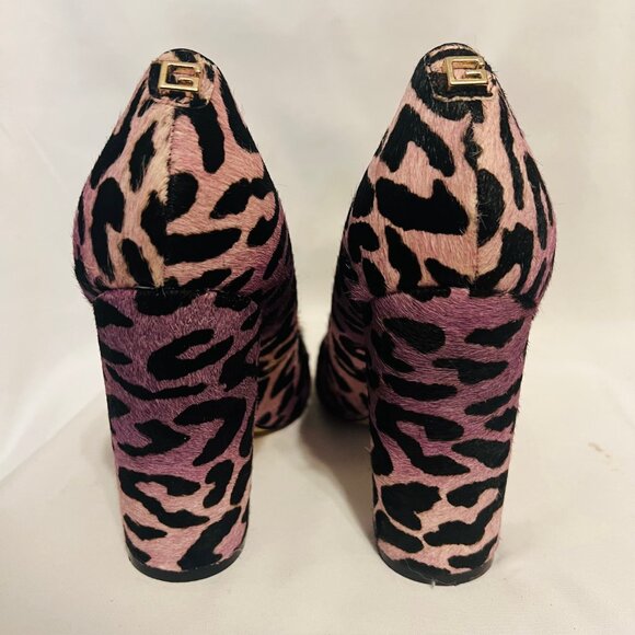 Guess Abagail Y2 Dark Purple/Black Real Calf Fur Animal Print Hide-Leather-Sz. 9 - Picture 6 of 16